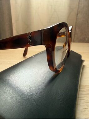 Yves Saint Laurent Tortoiseshell Brown Square Frame Glasses